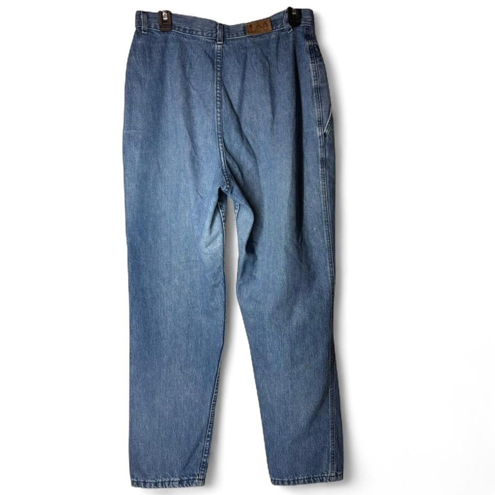 VTG 80s/90s LEE Womens High Waisted Faded Pleated Denim Jeans Saddleback 31x29 - Picture 2 of 7